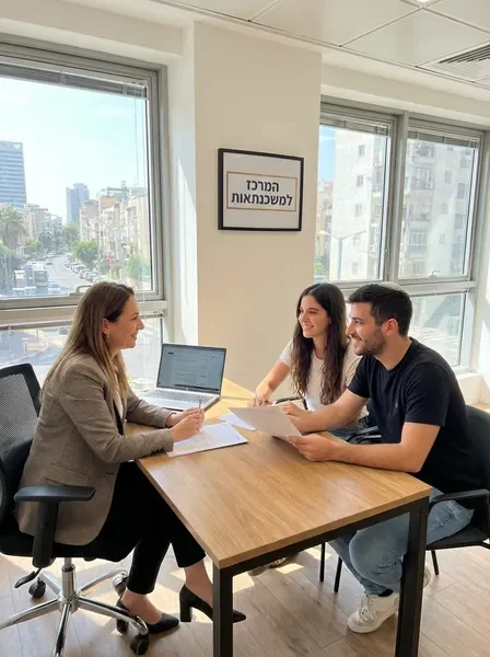 יועץ משכנתאות במפגש עם לקוחות